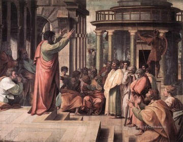 Rafael Painting - San Pablo predicando en Atenas El maestro renacentista Rafael